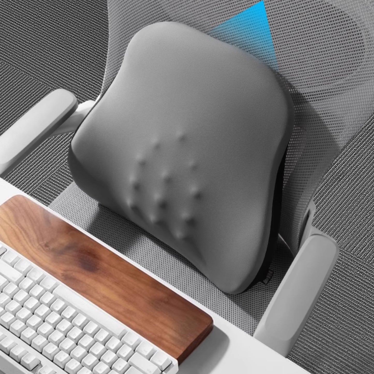 Auto Memory Foam Lumbar Support with Electric Massage