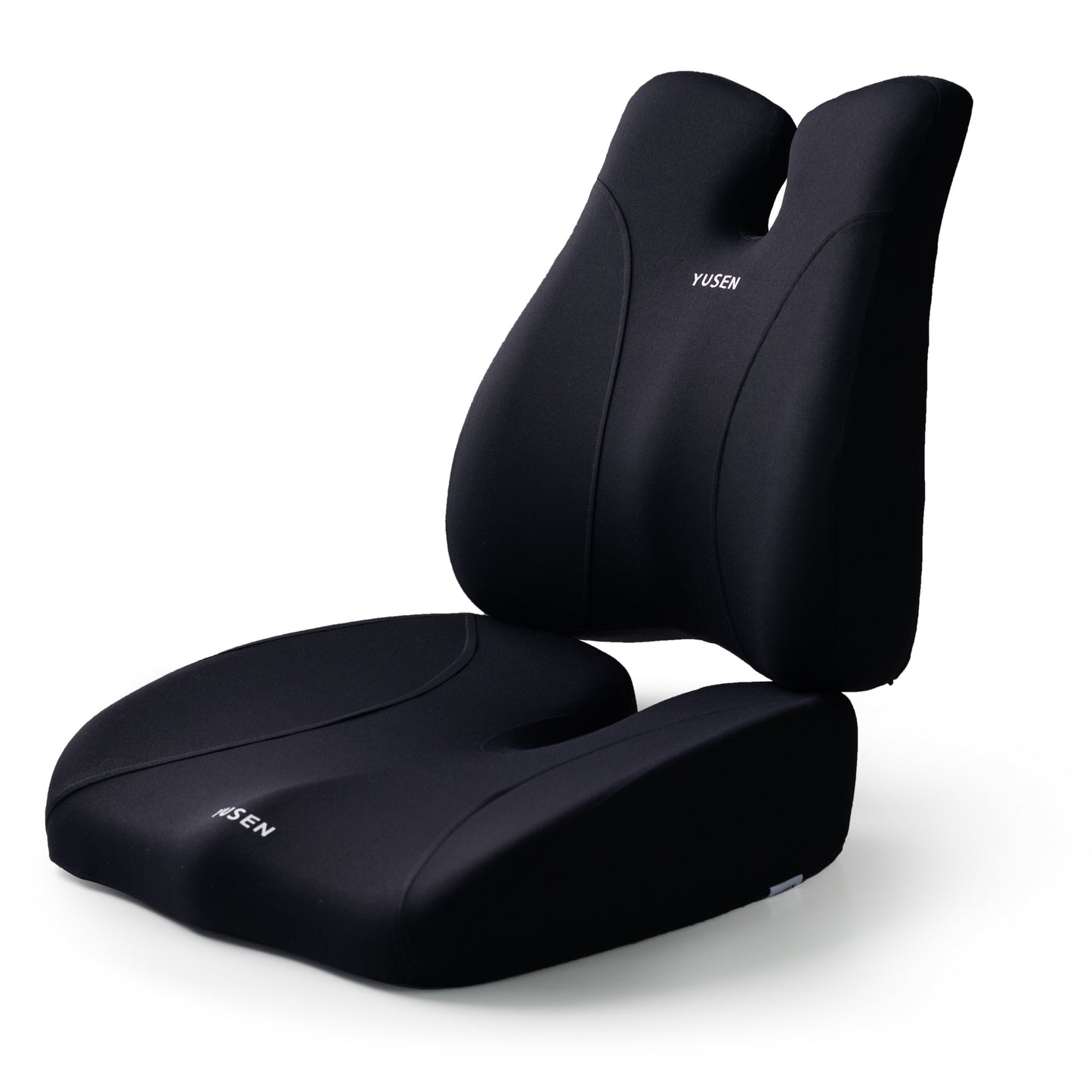 Memory Foam Car Seat Cushion Relieves back pain, elevates car seat height, and enhances driving visibility.