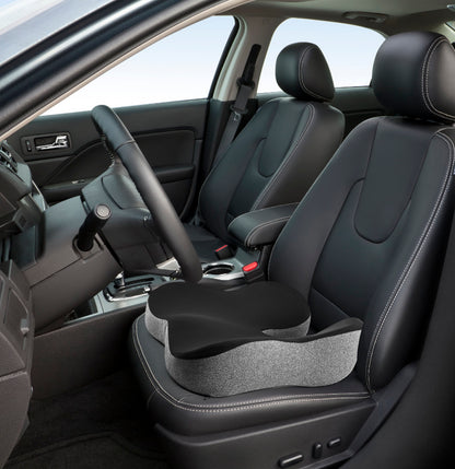 Patented pressure-reducing cushion for prolonged sitting in cars, office/home chairs, wheelchairs - Ultra-high density memory foam for hips, tailbone, coccyx, sciatica