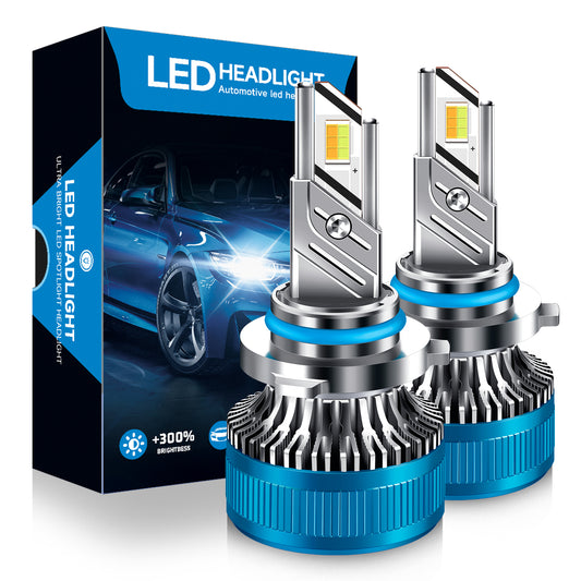 Car headlight bulb H11/H9/H8/H4/9005/9006/H1 6000K LED 2Pcs three colors change k8