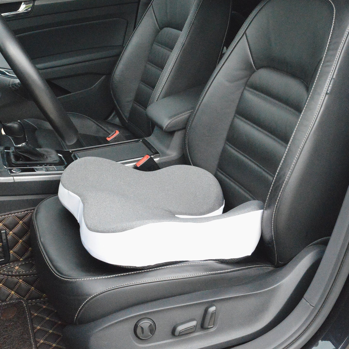 Patented pressure-reducing cushion for prolonged sitting in cars, office/home chairs, wheelchairs - Ultra-high density memory foam for hips, tailbone, coccyx, sciatica