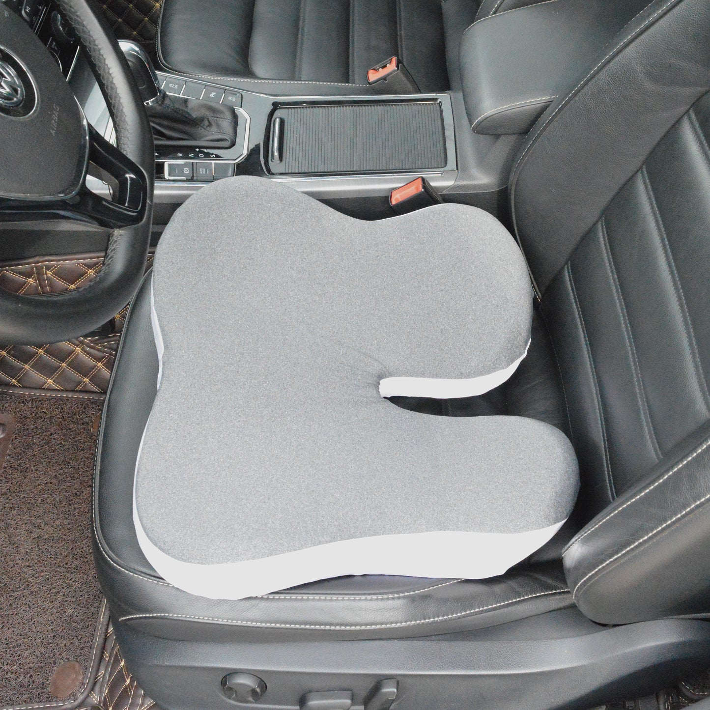 Patented pressure-reducing cushion for prolonged sitting in cars, office/home chairs, wheelchairs - Ultra-high density memory foam for hips, tailbone, coccyx, sciatica
