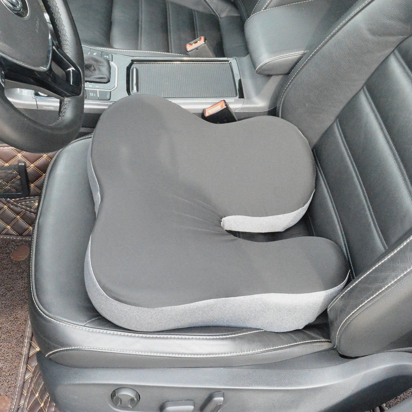 Patented pressure-reducing cushion for prolonged sitting in cars, office/home chairs, wheelchairs - Ultra-high density memory foam for hips, tailbone, coccyx, sciatica