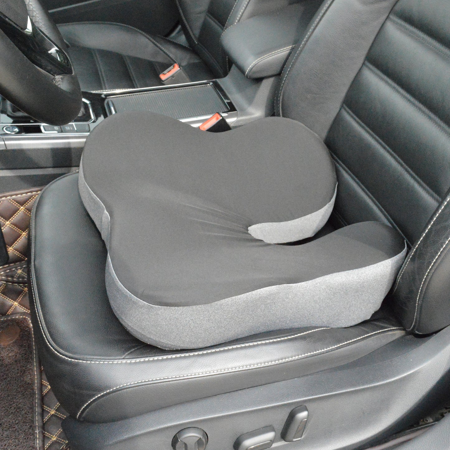 Patented pressure-reducing cushion for prolonged sitting in cars, office/home chairs, wheelchairs - Ultra-high density memory foam for hips, tailbone, coccyx, sciatica