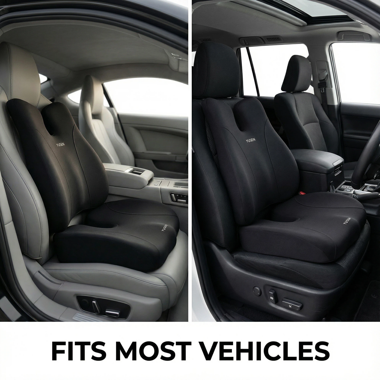 Pressure-Relieving Memory Foam Seat Cushion & Backrest Set | Ergonomic Lumbar Support | Relieves Back Pain, Suitable for Office, Car Seats, and Home Use